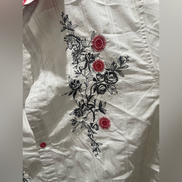 Jimi Hendrix Purple Haze Productions white floral embroidered button down shirt - Picture 4 of 9